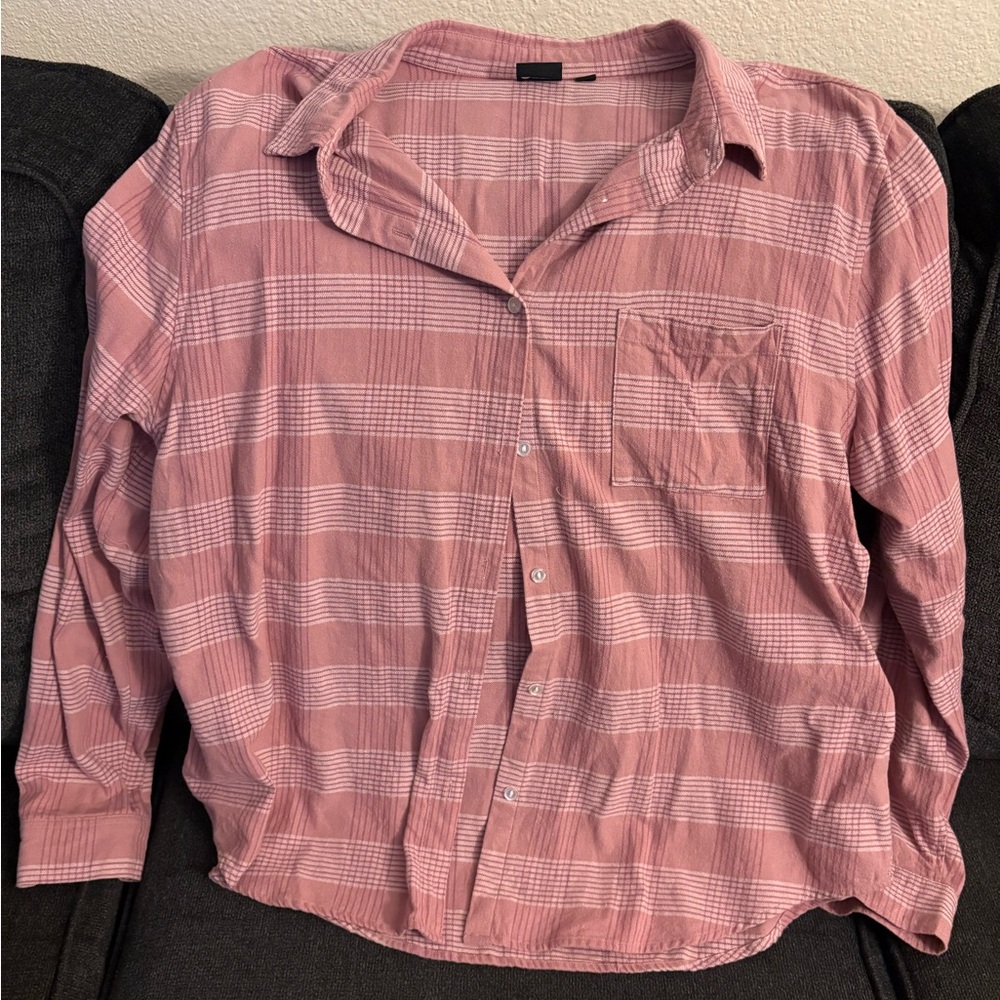 Disney Mickey Mouse Pink Plaid Shirt - Picture 2 of 3